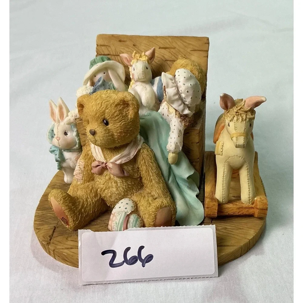 Cherished‎ Teddies Toy Chest Figurine Teddy Bear Bunny Horse Resin Decor